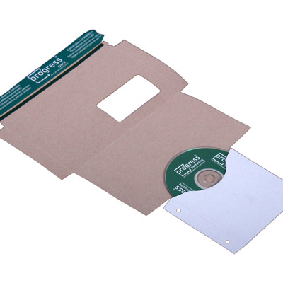 Media envelop Verzendenvelop CD, massief karton, geperforeerd, wit afbeelding 2